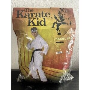 Authentic The Karate Kid Daniel San Costume Halloween Adults Men White Sz L